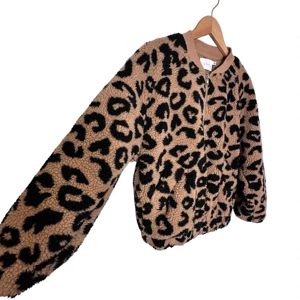 LUSH teddybear animal print leopard jacket size small - Picture 3 of 6